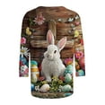 thumbnail image 5 of Tauxra Easter Pullover for Women 3/4 Sleeve Round Neck Printed Casual Top with Short Sleeve for Spring and Holiday, 5 of 5