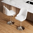thumbnail image 6 of Javlergo Modern Swivel Accent Chair, Faux PU Adjustable Vanity Chairs Upholstered MakeUp Chair for Bedroom, White, 6 of 8