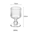 thumbnail image 2 of Vintage Ribbed Goblets, Clear Footed Glass Cup Embossed Drinkware Stemware 6 oz, 2 of 7