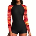 thumbnail image 6 of Axiiglly Long Sleeve Swimsuits for Women Rash Guard One Piece Boyleg Swimsuit Zipper Surfing Bathing Suit UPF 50+, S-3XL, 6 of 7