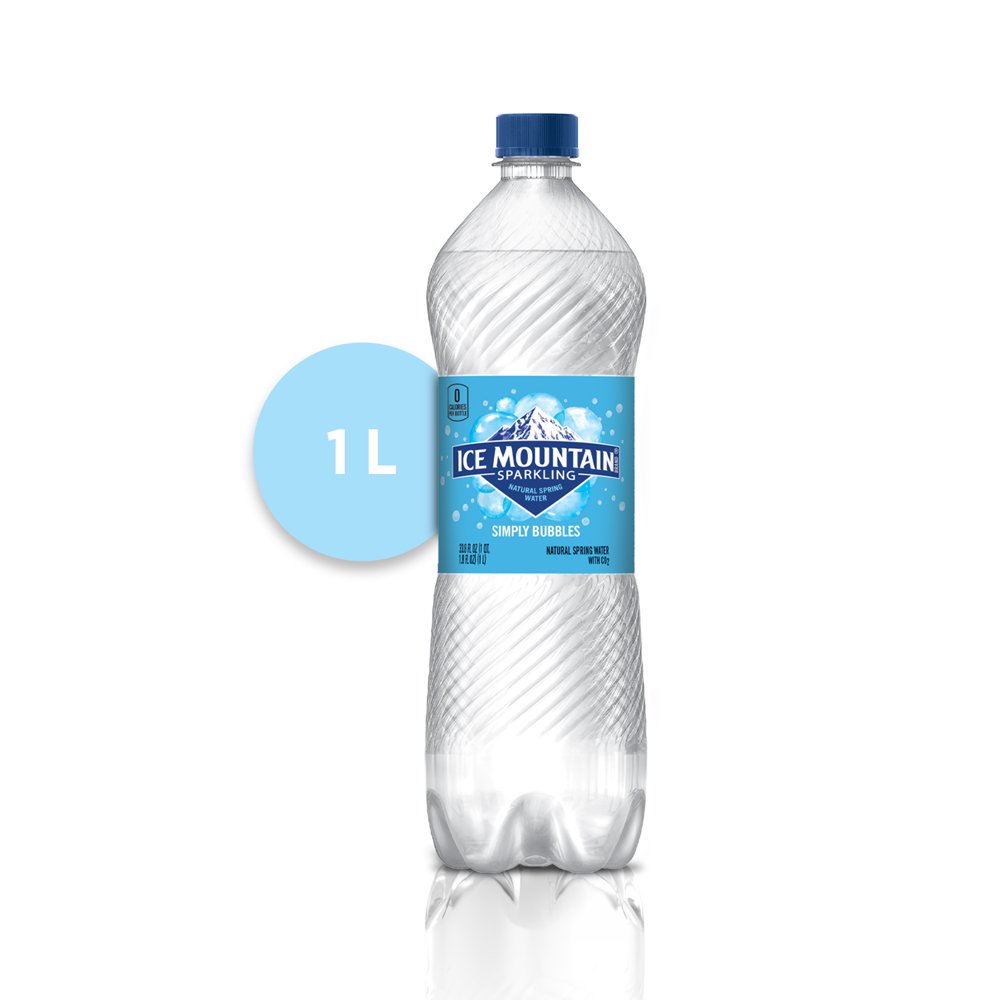 Ice Mountain Sparkling Water, Simply Bubbles, 33.8 oz. Bottle Walmart