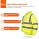 thumbnail image 4 of Sudadera con capucha de seguridad wefeyuv ANSI clase 3 de alta visibilidad amarilla M, 4 of 7