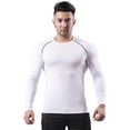 thumbnail image 1 of Traje de fitness cálido con forro polar para hombre, otoño e invierno, ropa elástica alta, transpirable, de secado rápido, ropa deportiva de manga larga para correr y baloncesto, 1 of 6