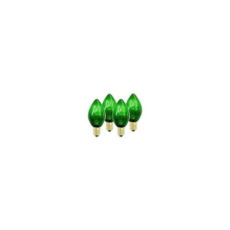 Pack of 5 GE Transparent Green C7 Christmas Replacement Bulbs