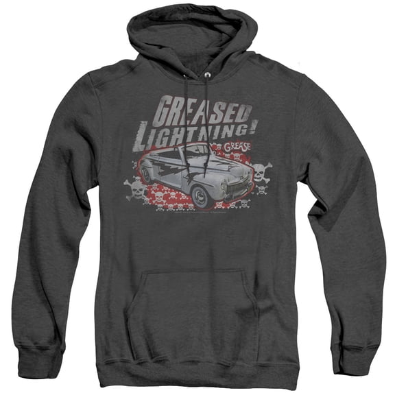 Grease Greased Lightening Adult Heather Hoodie Sweatshirt Black