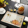 thumbnail image 5 of 2024 Placemat Thanksgiving Orange Pumpkin Leafy Farm 4/6pcs Pads Kitchen Accessories Dining Table Mat Coaster Festival Tableware, 5 of 7