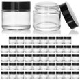 thumbnail image 1 of Frascos de vidrio KEYWING de 60 ml con tapas negras, paquete de 48 unidades para cosméticos, 1 of 6