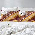 thumbnail image 2 of Football City Twin Bed Sheets Set American Football Sheets Birthday Gifts for Men Sports Football Fans Sheet Set Geometry Striped Bed Set 3Pcs,Brick-Red Yellow(Washington), 2 of 6