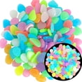 thumbnail image 7 of Colorful Glow-in-the-Dark Garden Stones Night Guide Luminous Pebbles Rainbow Glow in the Dark Stepping Rocks Outdoor Landscaping Decor Glowing Stones Fish Tank Aquarium Decorations, 7 of 7