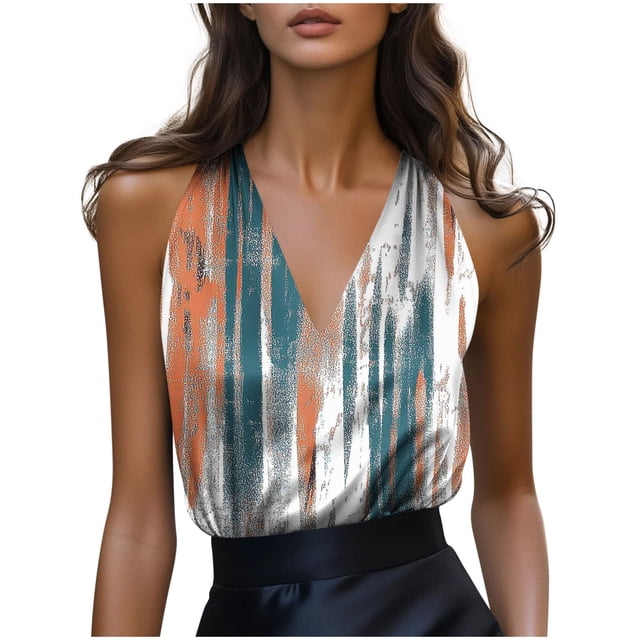 Camiseta Elegante de Satén con Escote en V Profundo para el Vestido de Noche de Capas para Mujer