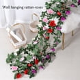 thumbnail image 3 of Bearachild Guirnalda de flores rosas artificiales plantas falsas simulación flores rosas de seda decoración para Hotel Oficina jardín blanco Type3 NO3, 3 of 6