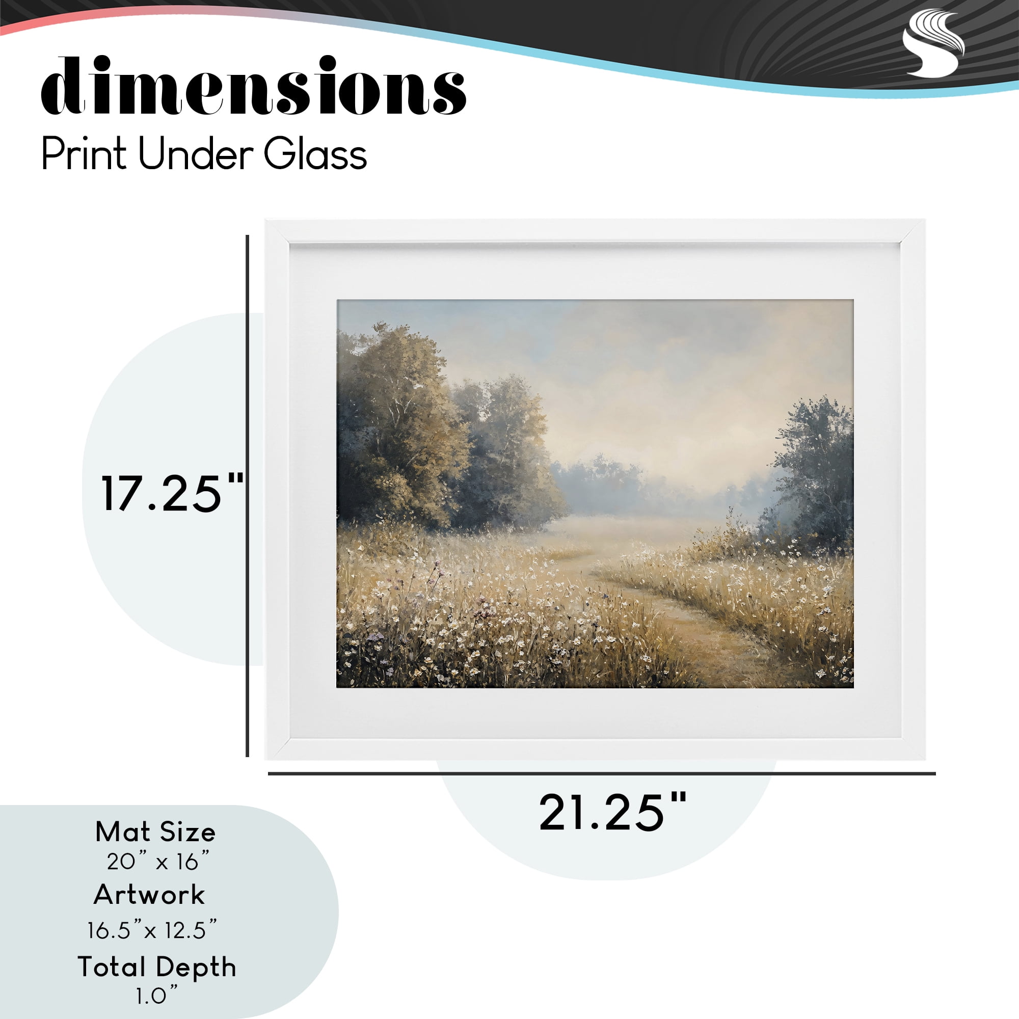 Stupell Industries Wandering Wildflower Path at Dawn White Framed Print Under Glass, design by Creative Studio