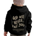thumbnail image 2 of Christian Hoodies for Girls God Will Never Fail You Cute Bible Verse Graphic Hooded Sweatshirt with Pockets Pullover Tops, 2 of 7
