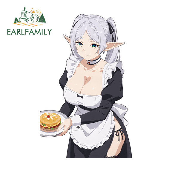 EARLFAMILY 5.1" Frieren Anime Cute Car Stickers Laptop Host JDM Vinyl Decals