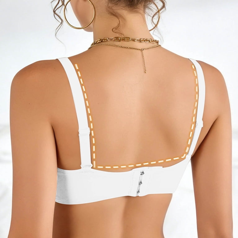bras for cut out dresses Qgtaibl Bandeau Bra for Women Strapless Wirefree Triangle Mesh Cutout  Bralettes Seamless Smooth Padded No Slip Tube Bras Under Dresses White L