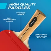 PRO-SPIN All-in-One Portable Ping Pong Set with Retractable Net, High-Performance Ping Pong Paddles, 4-Player Set, Indoor & Outdoor Game