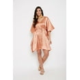 thumbnail image 2 of Women Satin Plus Size Tunic Short Kaftan Dress Silk Kimono Sleepwear Adjustale Waist Dress, 2 of 8