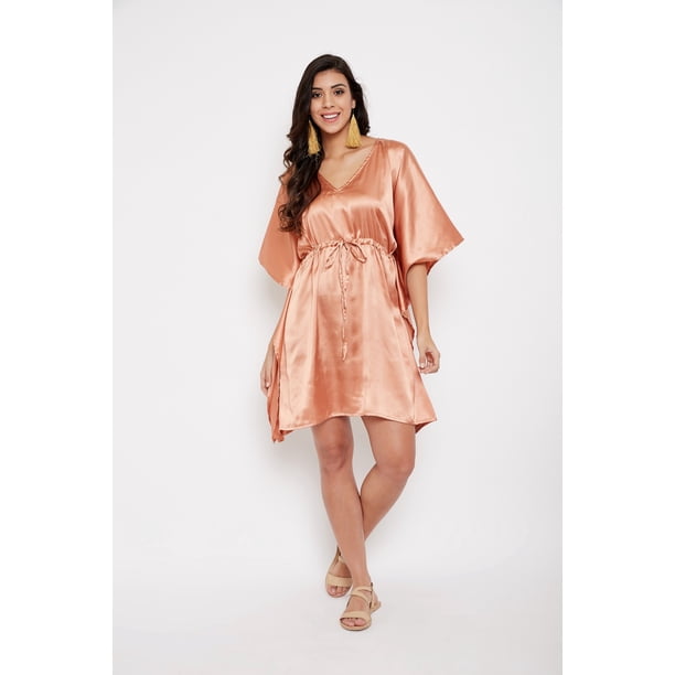 short kaftan dress America & Beyond Women's Night Murphy The loosely fitted shape Short Kaftan
