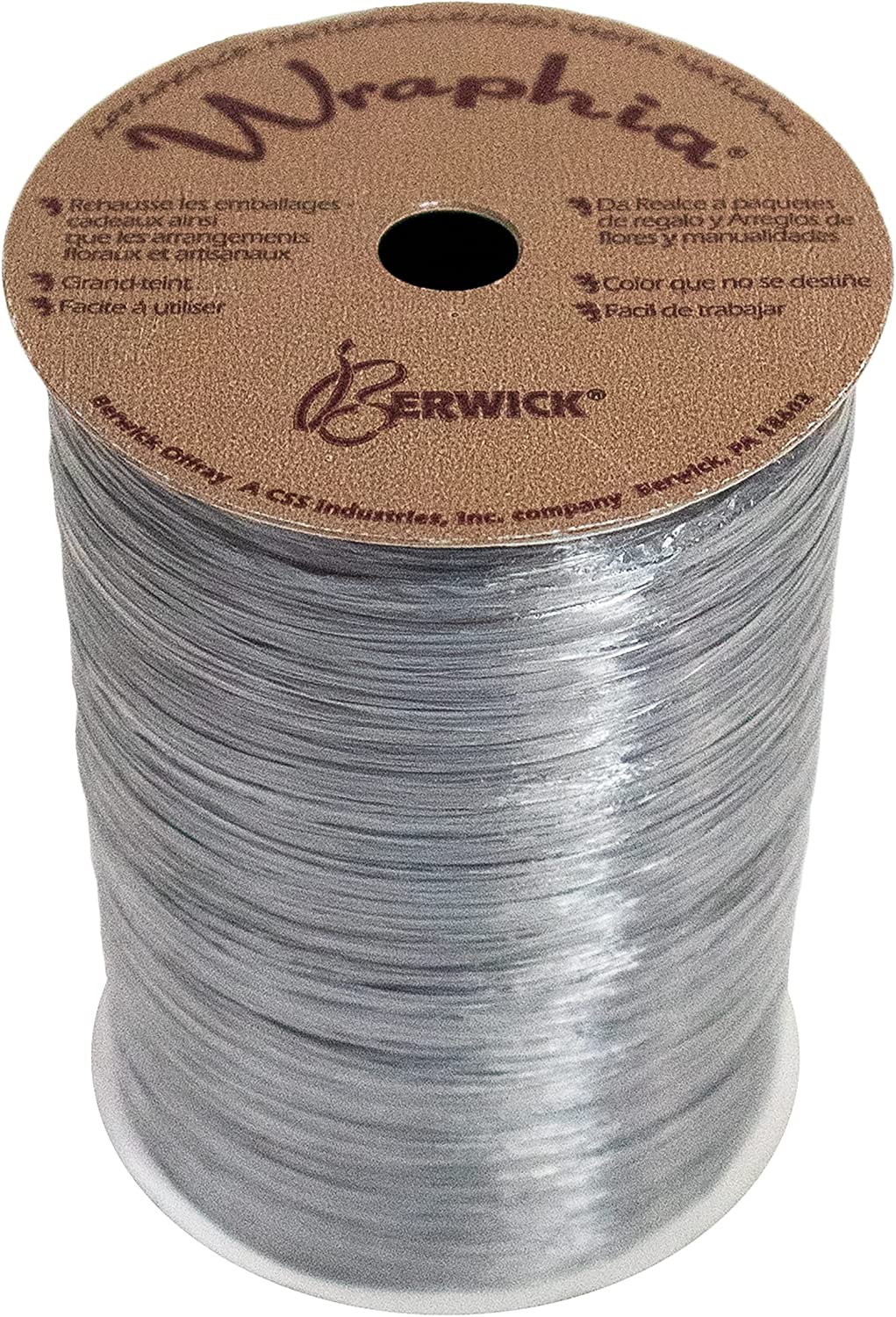 Pearlized Raffia Ribbon Roll 100 Yards for Kraft Packaging and Decoration (Silver)