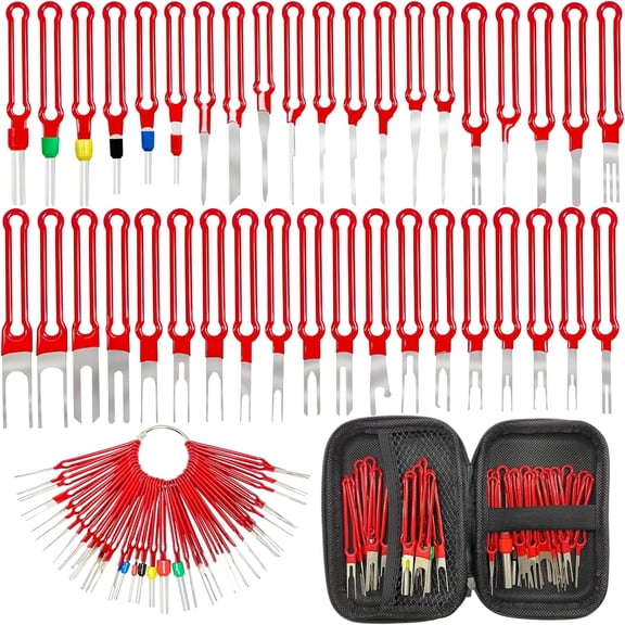 KASIU Terminal Removal Tool Kit 39 Pcs,Broken Key Extractor Kit,Wire Connector Electrical Pin Removal,Terminal Release Depinning Tools for Removing Broken Keys,Car Household Devices