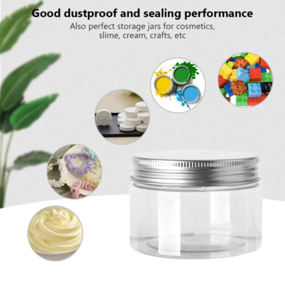 10Pcs Storage Jars Clear Aluminum Cap Cosmetic Food Containers Travel Bottle