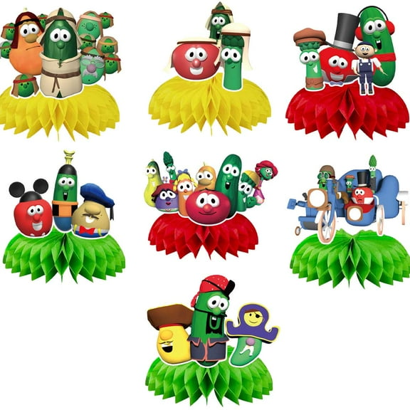 VeggieTales in the House Centerpieces Honeycomb Table Toppers Decorations for Photo Props Birthday Party Decor Supplies