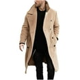 thumbnail image 2 of 2025 Double Breasted Trench Coat Men Big and Tall,Winter Full Length Trench Coat Men,Casual Notched Lapel Pea Coats Jackets for Men,Wool Big and Tall Overcoat for Men, 2 of 6