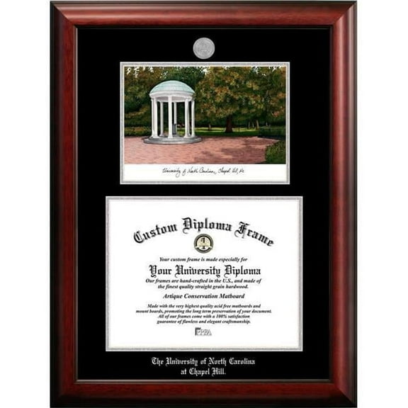Campus Images NC997LSED-14115 14 x 11.5 in. University of North Carolina Chapel Hill Silver Embossed Diploma Frame with Lithograph