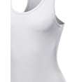 thumbnail image 4 of A2Y Women's Fashion Basic Premium Cotton Racerback Tank Body Suit White L, 4 of 5