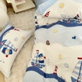 thumbnail image 6 of MorroMorn Blue Duvet Cover Queen for Boys 100% Cotton, 3 Pcs Bed Set Cute Bedding Sets, 1 Comforter Cover 2 Pillow Cases, Soft Breathable Sweat-Absorbent Kids Teen Toddler (Skipper, Full/Queen), 6 of 6