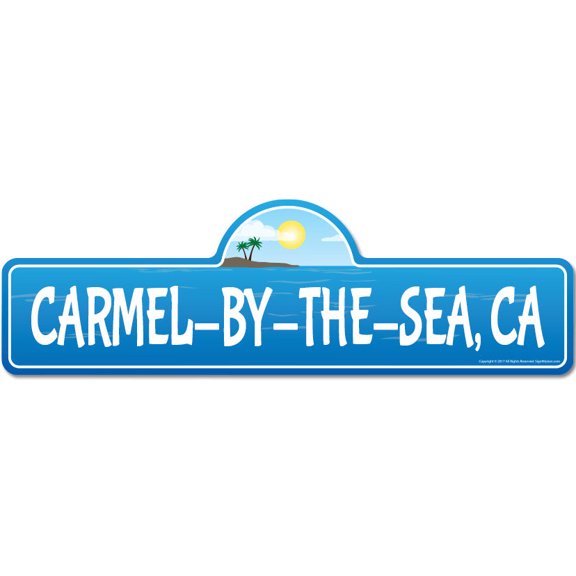 Carmel By The Sea CA California Beach Street Sign | Indoor/Outdoor | Surfer Ocean Lover Décor For Beach House Garages Living Rooms Bedroom | Signmission Personalized Gift