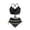 Black US Flag Green Camo, variant on Gothic Skull Rose Retro Bikini Set for Women Plus Size Bathing Suits Crisscross Tie Back Swimsuit High Waist Beach Swim Suits 2 Piece Swimwear Tummy Control Twist Front Swimsuits