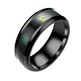 thumbnail image 2 of Maoww Temperature Ring Steel Emotion Mood Rings Couple Intelligent Sensitive Hand Jewelry, Size 8, Black, 2 of 8