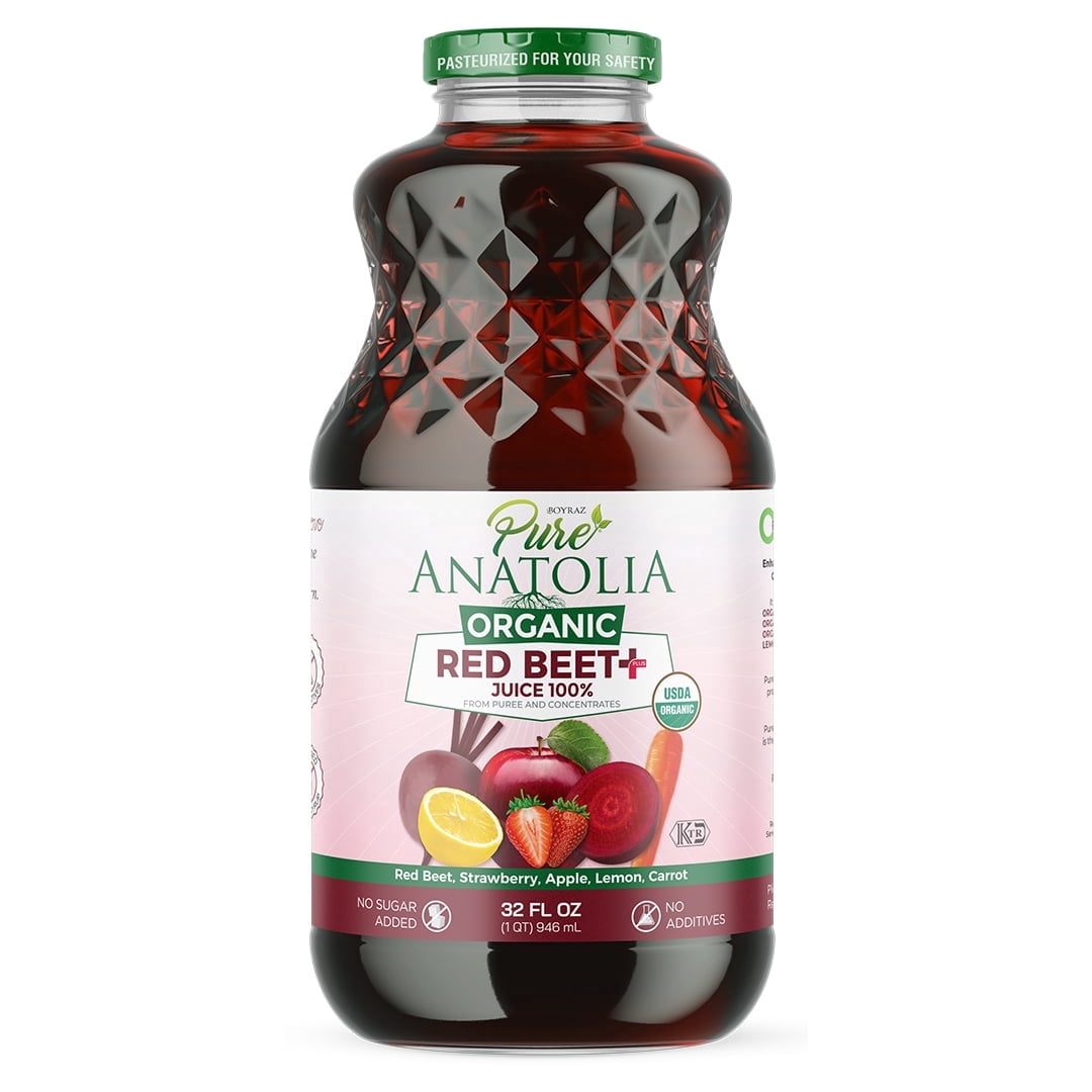 Pure Anatolia Organic Red Beet Juice, 32 fl oz; glass bottle