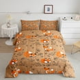 thumbnail image 2 of YST Cute Fox Comforter Set for Teens Orange Fox Bedding Set Wild Animals Bedding Home Decor for Kids Comforter Twin Size Plants Floral Quilted Duvet Set, 2 of 7