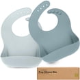 thumbnail image 1 of Baberos de silicona impermeables para bebés Food Bib KeaBabies, paquete de 2, 1 of 9