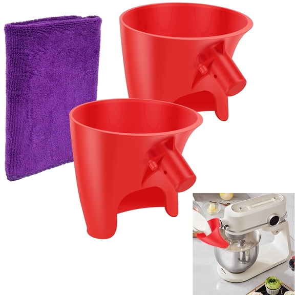 Fkszll Flour Funnel Mixer 5 Qt, Anti-Splash Attachment for Tilt-Head Stand Mixer - KSM150,Dishwasher Safe No-Mess Baking Tool, Easy Pour Accessory, Red