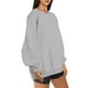 thumbnail image 4 of ICHUANYI Clearance Fashion Woman Long Sleeve Round Neck Loose Sweatshirt Solid Blouse Tops(Gray, S) ICHUANYI WER2023080809316, 4 of 7