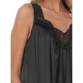 thumbnail image 6 of Ezi Satin Silk Nightgown For Women - Soft & Breathable Womens Sleepwear- Sexy Short Sleeves Womens Sleepwear, M - Plus Size,M,Black, 6 of 9