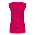 thumbnail image 4 of Oversized Sweatshirt For Women, Cotton Tank Tops Casual Sleeveless Buttoned V Neck Comfort Colors Tank Plus Size Tops Women Long Sleeve Undershirt Tshirts Tops Tank Top (L, Hot Pink) ZMTing, 4 of 4