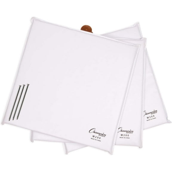 Champion Sports unisex adult Quilted Cover & 2 Straps (15" x 15" 3") baseball and softball bases, White, 15 Inch by Inch 3 Inch US