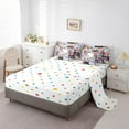 thumbnail image 3 of Erosebridal Literie Colibri Dessin Animé Grand Lit, Ensemble de Housse de Couette Patchwork Floral à Fleurs, Réversible 7 Pcs, 3 of 5
