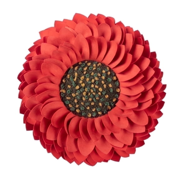 JWH 3D Handmade Aesthetic Round Decorative Sunflower Throw Pillows with Insert Unique Pillow Bohemian Cushions for Bed Sofa 14inch