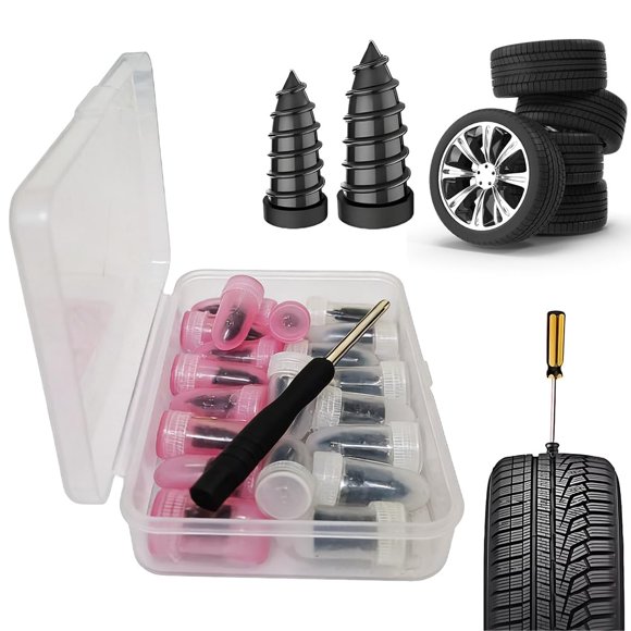 Kit de reparación de neumáticos Shellfairy de 20 piezas, clavos de goma autorroscantes