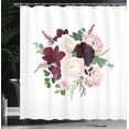 thumbnail image 3 of Ambesonne Flowers Shower Curtain, Romantic Floral Bouquet Art, 69"Wx75"L, Dark Fuchsia Ivory and Rose, 3 of 4