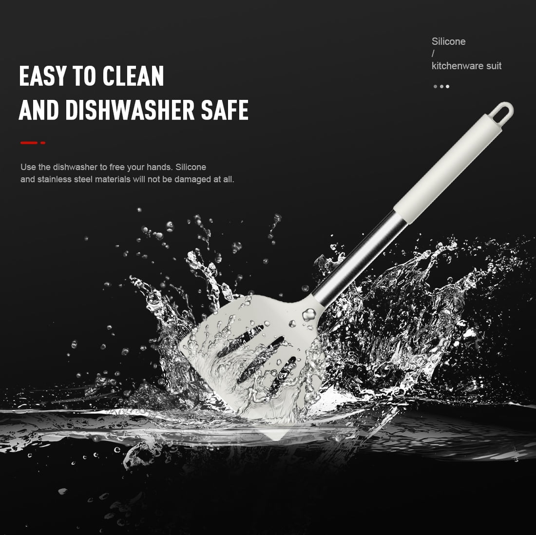 Large Silicone Cooking Utensils Set - Heat Resistant Kitchen Utensils,Turner Tongs,Spatula,Spoon,Brush,Whisk,Stainless Steel Silicone Cooking Tool for Nonstick Cookware,Dishwasher Safe (Cream White)