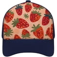thumbnail image 1 of Red Strawberry Pattern Baseball Cap Classic Golf Cap Soft Dad Hat Multicolor Adjustable Low Profile Hat Unisex, 1 of 6