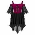 thumbnail image 2 of Gaexia Girls Gothic Vampire Halloween Dress, Black High-Low Chiffon Dress-Up Outfit for Kids, Lightweight Chiffon, for Halloween Trick-or-Treat, 2 of 5