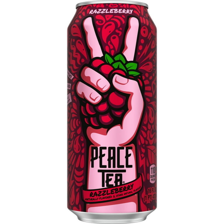 Peace Tea Razzleberry Canned Iced Tea 16 fl oz Fruit-Forward Black