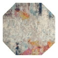 thumbnail image 3 of Unique Loom Chromatic Collection Area Rug - Tybee (7' 11" Octagon Beige/Blue), 3 of 7